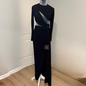 Mac Duggal Black Long Sleeve Gown